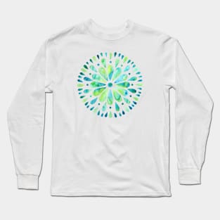 Mandala Love - Aqua Water Long Sleeve T-Shirt